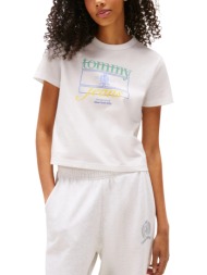 γυναικείο t-shirt λευκό tommy jeans dw0dw21533-ybl