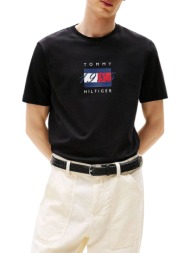 ανδρικό t-shirt μαύρο tommy hilfiger mw0mw41338-bds