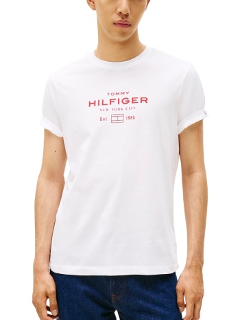 ανδρικό t-shirt λευκό tommy hilfiger mw0mw40002-ybr