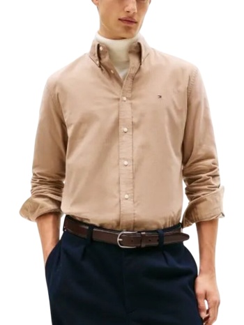 ανδρικό κοτλέ πουκάμισο μπεζ tommy hilfiger mw0mw40486-afe