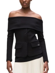 γυναικεία off shoulder μπλούζα μαύρη karl lagerfeld a4w20042-999 black