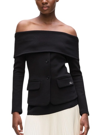 γυναικεία off shoulder μπλούζα μαύρη karl lagerfeld σε προσφορά