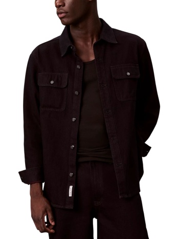 ανδρικό 90s merlot overshirt μαύρο calvin klein σε προσφορά