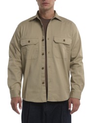 ανδρικό overshirt μπεζ royal denim skive5140-sabbia