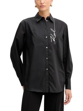 γυναικείο signature πουκάμισο μαύρο karl lagerfeld σε προσφορά