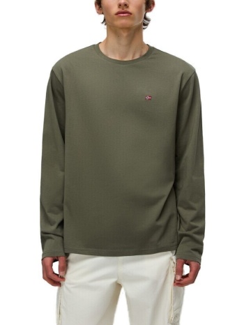 ανδρικό μακρυμάνικο salis t-shirt λαδί napapijri