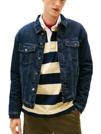 ανδρικό ryan τζιν μπουφάν navy μπλε tommy jeans σε προσφορά