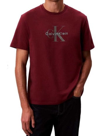 ανδρικό hero monologo t-shirt μπορντό calvin klein