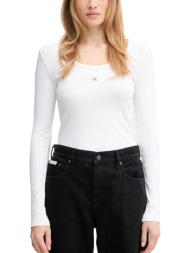 γυναικείο μακρυμάνικο τοπ λευκό calvin klein lv047d218g-yaa