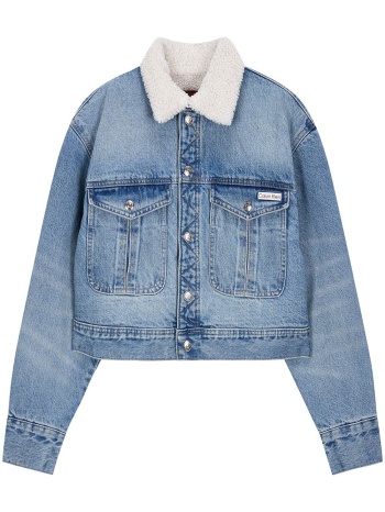 γυναικείο sherpa τζιν μπουφάν γαλάζιο calvin klein σε προσφορά