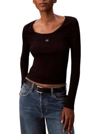 γυναικείο μακρυμάνικο τοπ μαύρο calvin klein lv047d218g-ub1