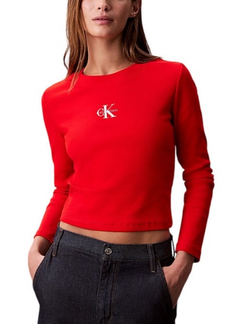 γυναικείο μακρυμάνικο t-shirt κόκκινο calvin klein σε προσφορά