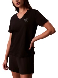 γυναικείο σετ t-shirt 2 τεμαχίων μαύρα calvin klein lv047c906g-001