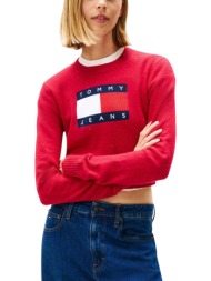 γυναικείο πουλόβερ κόκκινο tommy jeans dw0dw21690-xjp