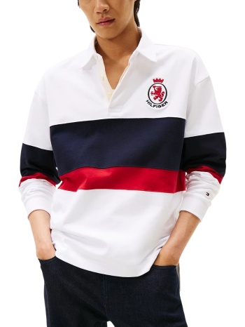 ανδρική crest rugby polo μπλούζα λευκή tommy hilfiger σε προσφορά