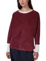 γυναικείο κοτλέ φούτερ μπορντό s.oliver 2170099-3902