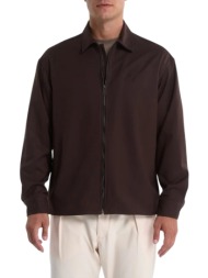 ανδρικό overshirt καφέ royal denim asimov5136-brown