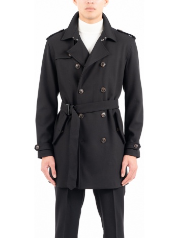 ανδρική καπαρντίνα μαύρη vittorio morel-black σε προσφορά