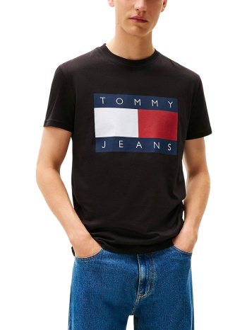 ανδρικό t-shirt μαύρο tommy jeans dm0dm22645-bds