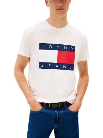 ανδρικό t-shirt εκρού tommy jeans dm0dm22645-ybh