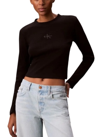 γυναικείο μακρυμάνικο t-shirt μαύρο calvin klein