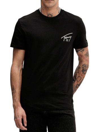 ανδρικό t-shirt μαύρο tommy jeans dm0dm22320-bds