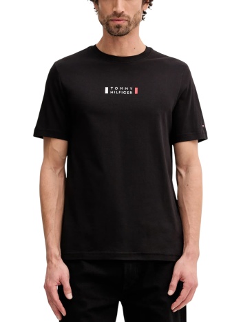 ανδρικό t-shirt μαύρο tommy hilfiger mw0mw41453-bds
