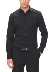 ανδρικό slim πουκάμισο μαύρο calvin klein lv019eu000-xnt