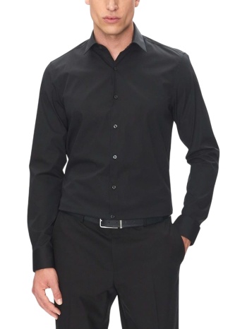 ανδρικό slim πουκάμισο μαύρο calvin klein lv019eu000-xnt