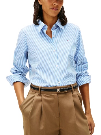 γυναικείο ριγέ πουκάμισο μπλε tommy hilfiger ww0ww47169-0bc