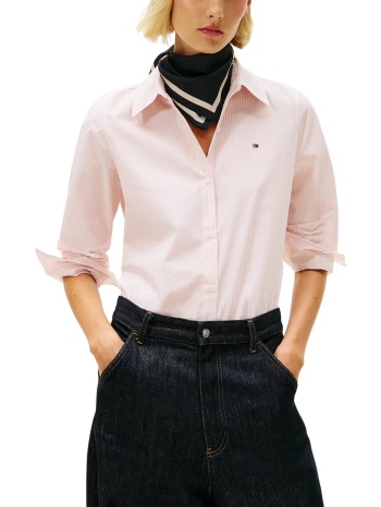 γυναικείο ριγέ πουκάμισο ροζ tommy hilfiger ww0ww47169-0d5