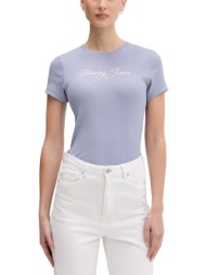 γυναικείο slim t-shirt λιλά tommy jeans dw0dw21838-c5u