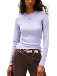 γυναικείο slim μακρυμάνικο t-shirt λιλά tommy jeans dw0dw20178-c5u