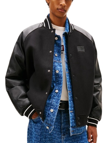 ανδρικό varsity μπουφάν μαύρο tommy jeans dm0dm22439-bds