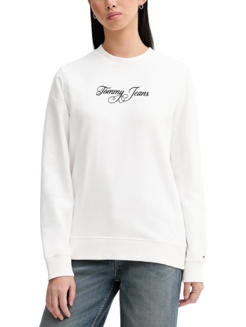 γυναικείο φούτερ λευκό tommy jeans dw0dw21922-ybl
