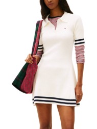 γυναικείο κοντομάνικο polo φόρεμα εκρού tommy jeans dw0dw22106-ybh