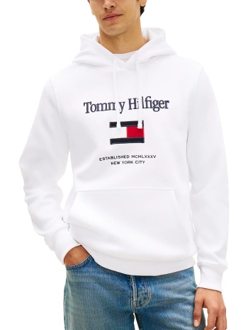 ανδρικό φούτερ λευκό tommy hilfiger mw0mw42735-ybr