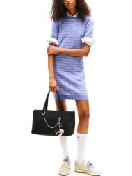 γυναικείο πλεκτό κοντομάνικο φόρεμα μπλε tommy jeans dw0dw21907-0gy