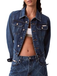 γυναικείο τζιν μπουφάν navy μπλε calvin klein lv047e629g-mzk