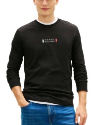 ανδρικό μακρυμάνικο t-shirt μαύρο tommy hilfiger mw0mw41454-bds