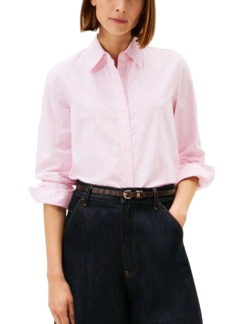 γυναικείο ριγέ πουκάμισο ροζ tommy hilfiger ww0ww49386-04j