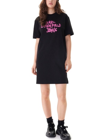 γυναικείο graffiti κοντομάνικο φόρεμα μαύρο karl lagerfeld
