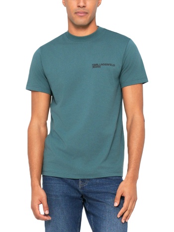 ανδρικό slim t-shirt πετρόλ karl lagerfeld jeans