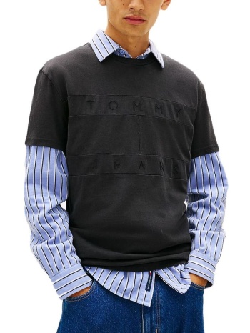 ανδρικό t-shirt μαύρο tommy jeans dm0dm22312-bds