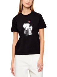 γυναικείο ikon valentine t-shirt μαύρο karl lagerfeld b1w17038-999 black
