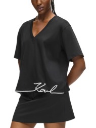 γυναικείο signature t-shirt μαύρο karl lagerfeld b1w17031-999 black