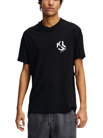 ανδρικό monogram t-shirt μαύρο karl lagerfeld jeans