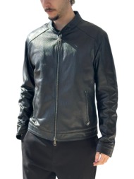 ανδρικό δερμάτινο μπουφάν μαύρο maffei 41235d-nero