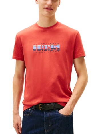 ανδρικό t-shirt κόκκινο tommy jeans dm0dm22307-xl0