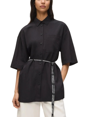 γυναικείο κοντομάνικο πουκάμισο μαύρο karl lagerfeld jeans